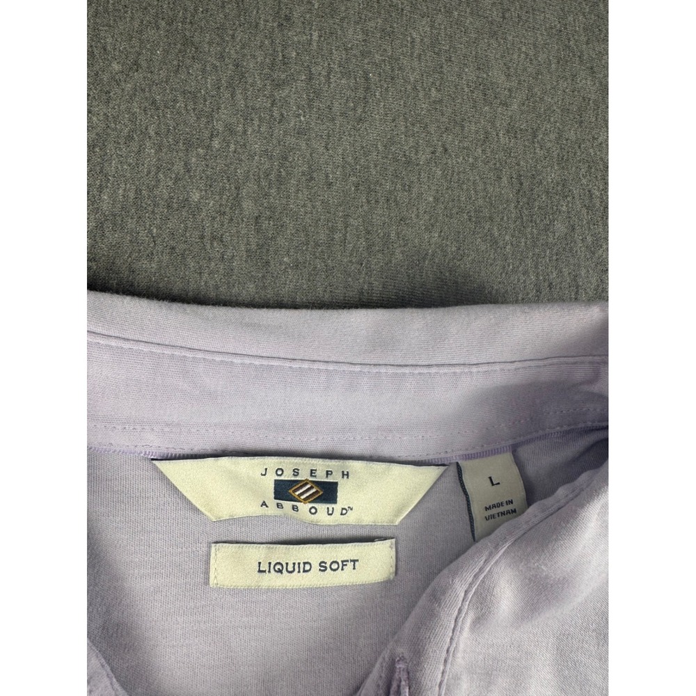 Joseph Abboud Liquid Soft Polo Shirt Mens Large Purple Lavender 100% Cotton L - Picture 3 of 9